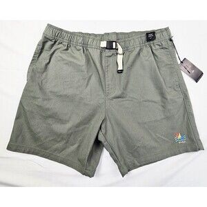 RVCA Mens XXL Civic Range Shorts 17" Olive Green Elastic Waist NWT $70 MSRP